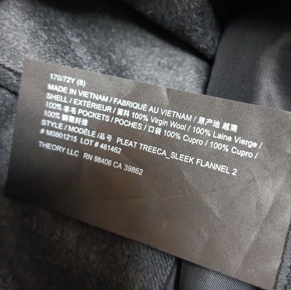 Theory Sleek Flannel 2 Wool Trousers - Picture 8 of 9